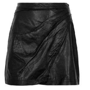 Free People Fake Out Black Faux Leather Skirt